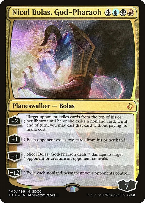 Nicol Bolas, God-Pharaoh, carta Magic di tipo Legendary Planeswalker — Bolas illustrata da Vincent Proce