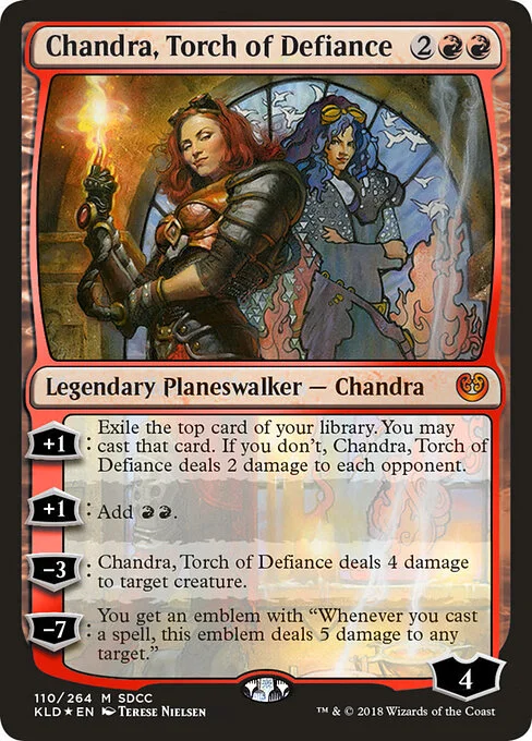 Chandra, Torch of Defiance, carta Magic di tipo Legendary Planeswalker — Chandra illustrata da Terese Nielsen