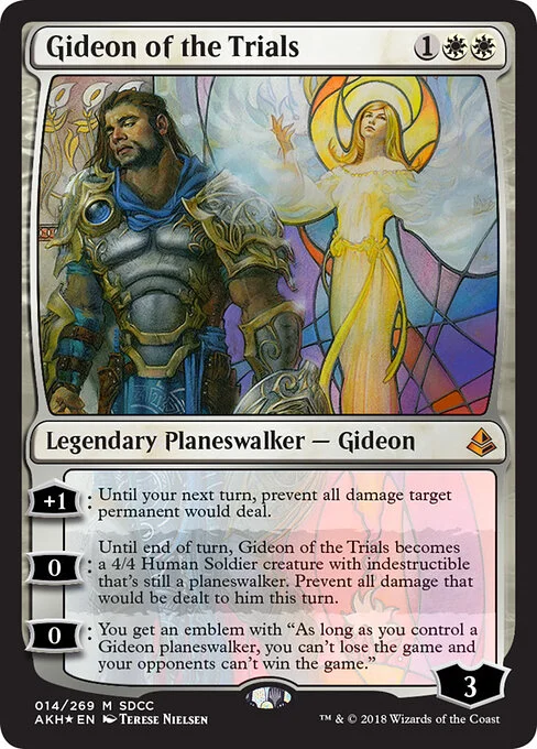 Gideon of the Trials, carta Magic di tipo Legendary Planeswalker — Gideon illustrata da Terese Nielsen