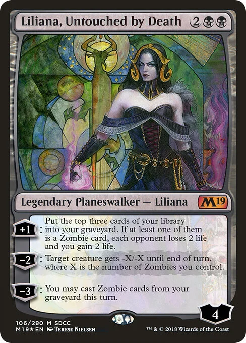 Liliana, Untouched by Death, carta Magic di tipo Legendary Planeswalker — Liliana illustrata da Terese Nielsen