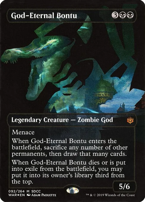God-Eternal Bontu, carta Magic di tipo Legendary Creature — Zombie God illustrata da Adam Paquette