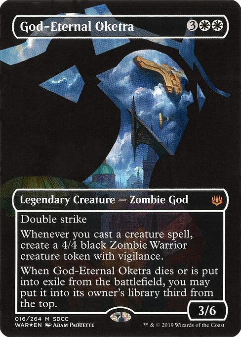 God-Eternal Oketra, carta Magic di tipo Legendary Creature — Zombie God illustrata da Adam Paquette