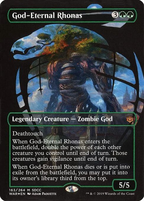 God-Eternal Rhonas, carta Magic di tipo Legendary Creature — Zombie God illustrata da Adam Paquette