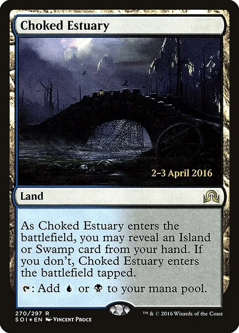 Choked Estuary, carta Magic di tipo Land illustrata da Vincent Proce
