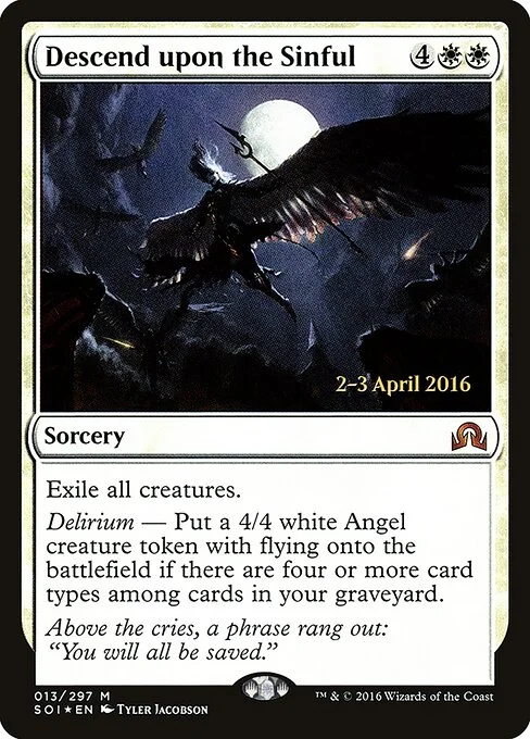 Descend upon the Sinful, carta Magic di tipo Sorcery illustrata da Tyler Jacobson