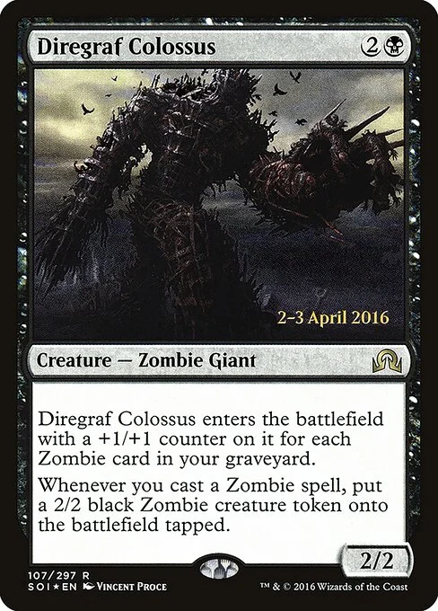 Diregraf Colossus, carta Magic di tipo Creature — Zombie Giant illustrata da Vincent Proce