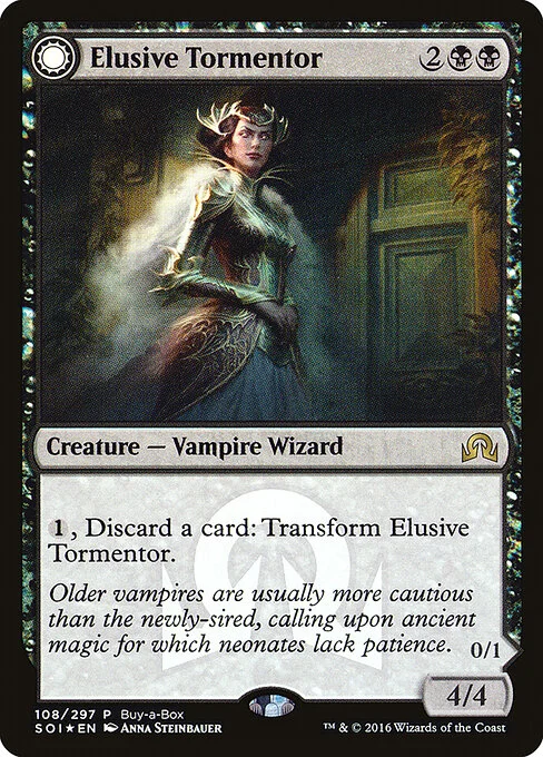 Elusive Tormentor // Insidious Mist, carta Magic di tipo Creature — Vampire Wizard // Creature — Elemental illustrata da Anna Steinbauer