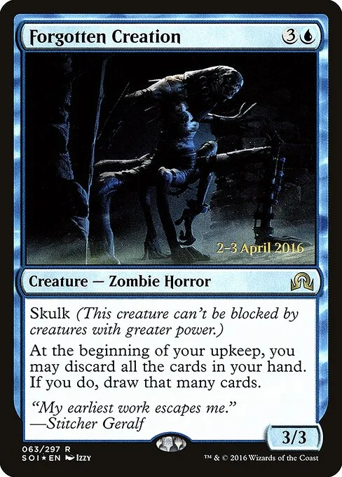 Forgotten Creation, carta Magic di tipo Creature — Zombie Horror illustrata da Izzy