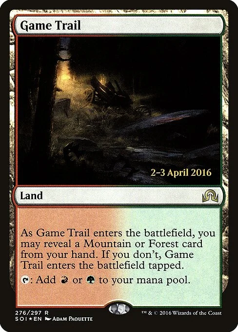 Game Trail, carta Magic di tipo Land illustrata da Adam Paquette