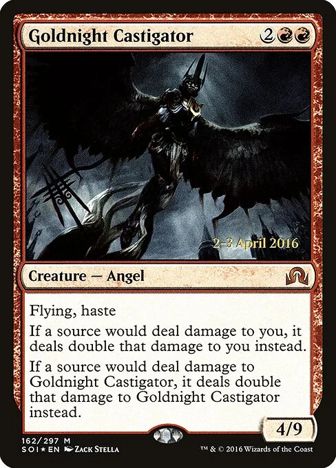 Goldnight Castigator, carta Magic di tipo Creature — Angel illustrata da Zack Stella