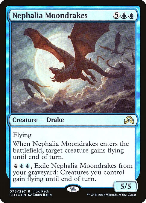 Nephalia Moondrakes, carta Magic di tipo Creature — Drake illustrata da Chris Rahn