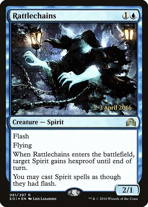 Rattlechains, carta Magic di tipo Creature — Spirit illustrata da Lius Lasahido