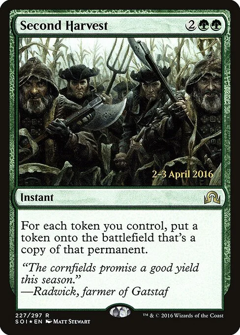 Second Harvest, carta Magic di tipo Instant illustrata da Matt Stewart