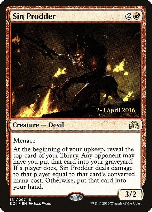 Sin Prodder, carta Magic di tipo Creature — Devil illustrata da Jack Wang