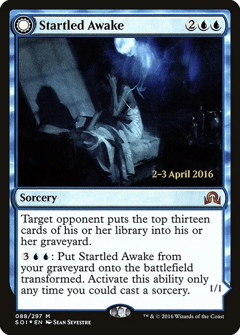 Startled Awake // Persistent Nightmare, carta Magic di tipo Sorcery // Creature — Nightmare illustrata da Sean Sevestre