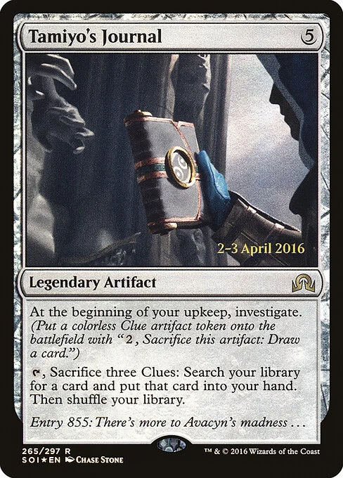 Tamiyo's Journal, carta Magic di tipo Legendary Artifact — Book illustrata da Chase Stone