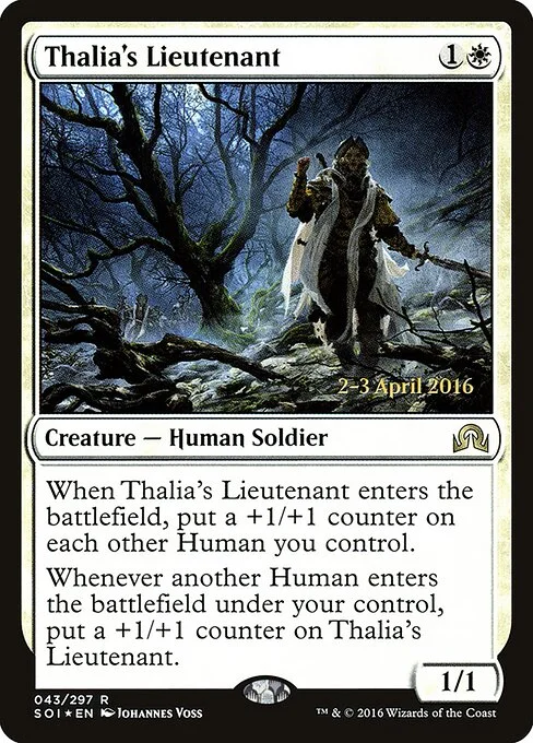 Thalia's Lieutenant, carta Magic di tipo Creature — Human Soldier illustrata da Johannes Voss
