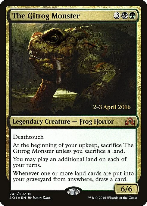 The Gitrog Monster, carta Magic di tipo Legendary Creature — Frog Horror illustrata da Jason Kang