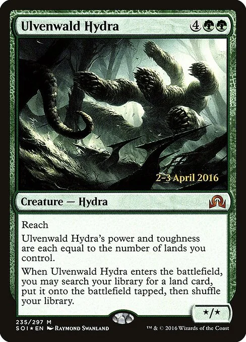 Ulvenwald Hydra, carta Magic di tipo Creature — Hydra illustrata da Raymond Swanland