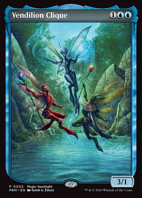 Vendilion Clique, carta Magic di tipo Legendary Creature — Faerie Wizard illustrata da Jason A. Engle