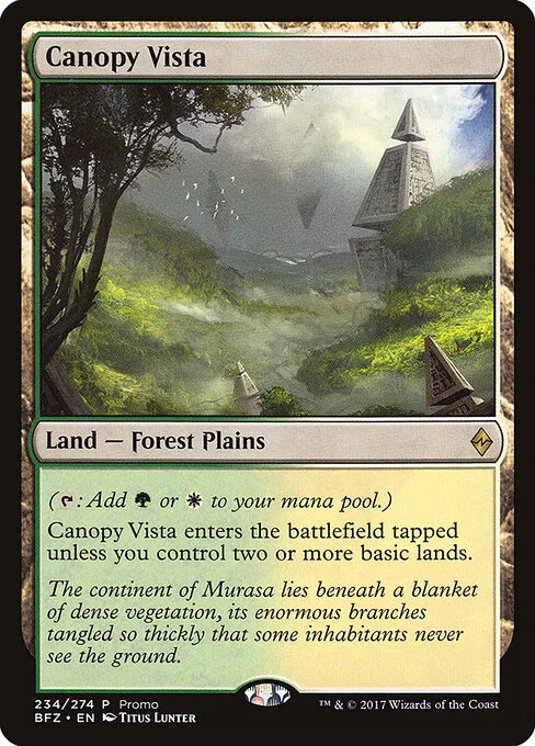 Canopy Vista, carta Magic di tipo Land — Forest Plains illustrata da Titus Lunter