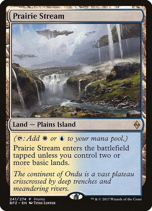 Prairie Stream, carta Magic di tipo Land — Plains Island illustrata da Titus Lunter
