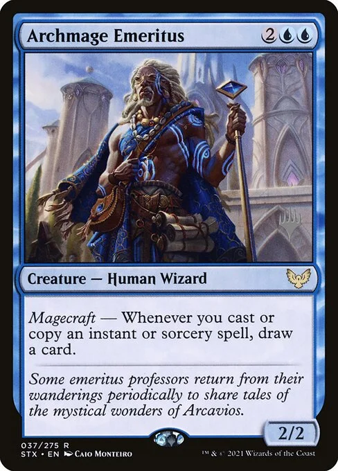 Archmage Emeritus, carta Magic di tipo Creature — Human Wizard illustrata da Caio Monteiro
