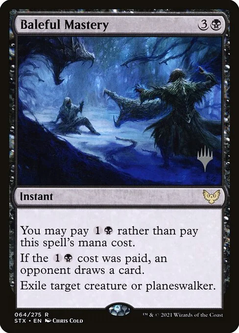 Baleful Mastery, carta Magic di tipo Instant illustrata da Chris Cold