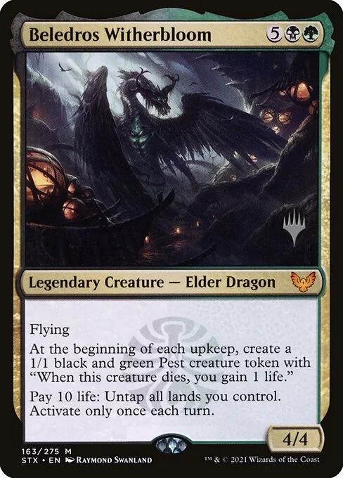 Beledros Witherbloom, carta Magic di tipo Legendary Creature — Elder Dragon illustrata da Raymond Swanland