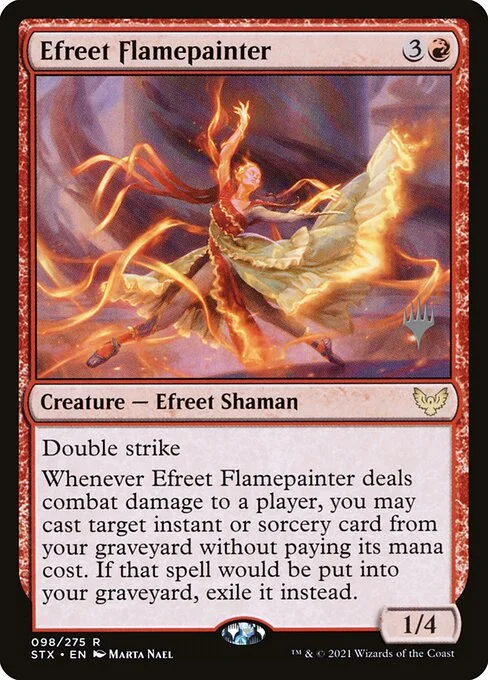 Efreet Flamepainter, carta Magic di tipo Creature — Efreet Shaman illustrata da Marta Nael