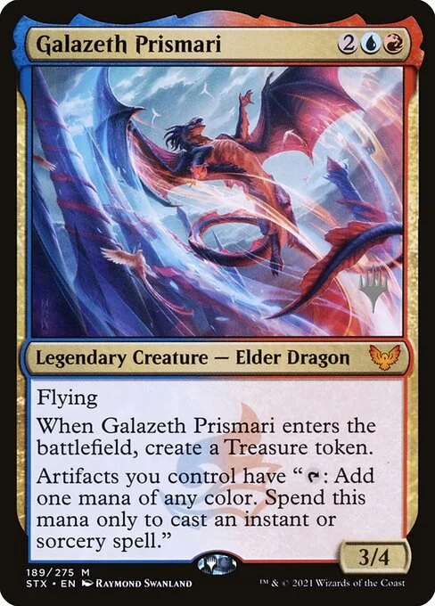 Galazeth Prismari, carta Magic di tipo Legendary Creature — Elder Dragon illustrata da Raymond Swanland