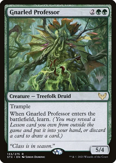 Gnarled Professor, carta Magic di tipo Creature — Treefolk Druid illustrata da Simon Dominic