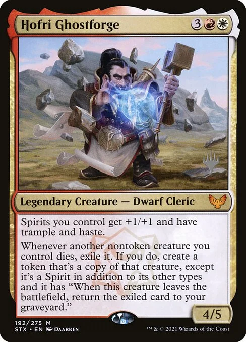 Hofri Ghostforge, carta Magic di tipo Legendary Creature — Dwarf Cleric illustrata da Daarken