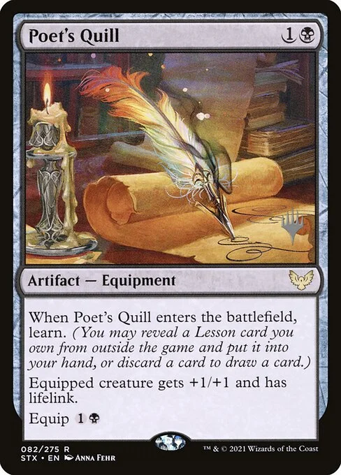 Poet's Quill, carta Magic di tipo Artifact — Equipment illustrata da Anna Fehr