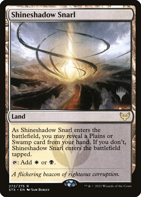 Shineshadow Snarl, carta Magic di tipo Land illustrata da Sam Burley