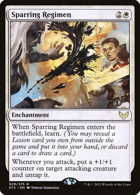 Sparring Regimen, carta Magic di tipo Enchantment illustrata da Tomasz Jedruszek
