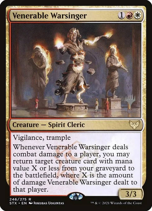 Venerable Warsinger, carta Magic di tipo Creature — Spirit Cleric illustrata da Jokubas Uogintas