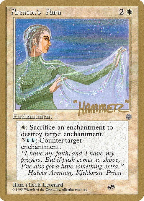 Arenson's Aura, carta Magic di tipo Enchantment illustrata da Nicola Leonard