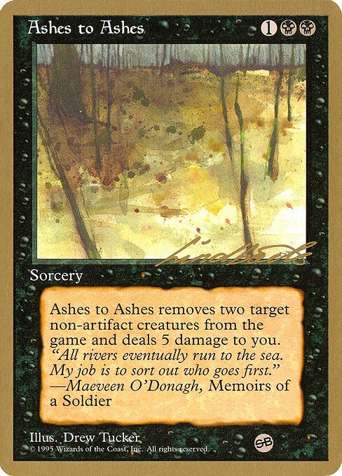 Ashes to Ashes, carta Magic di tipo Sorcery illustrata da Drew Tucker