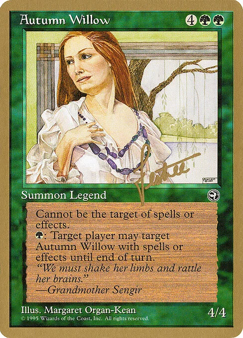 Autumn Willow, carta Magic di tipo Legendary Creature — Avatar illustrata da Margaret Organ-Kean