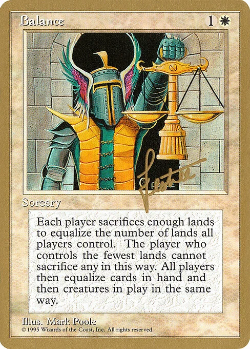 Balance, carta Magic di tipo Sorcery illustrata da Mark Poole
