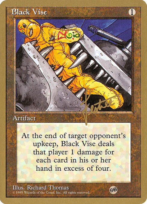 Black Vise, carta Magic di tipo Artifact illustrata da Richard Thomas