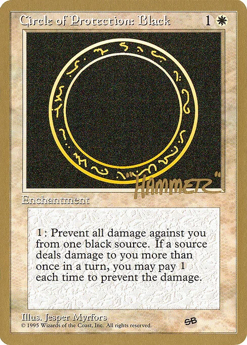 Circle of Protection: Black, carta Magic di tipo Enchantment illustrata da Jesper Myrfors
