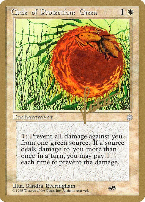 Circle of Protection: Green, carta Magic di tipo Enchantment illustrata da Sandra Everingham