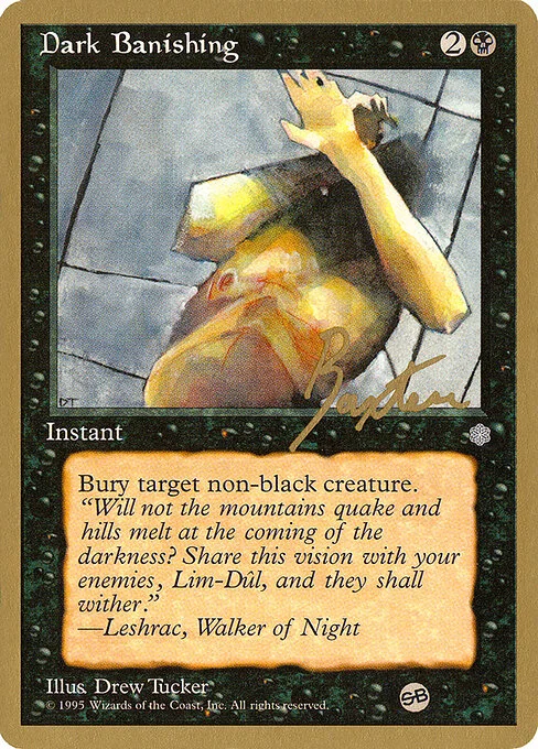 Dark Banishing, carta Magic di tipo Instant illustrata da Drew Tucker