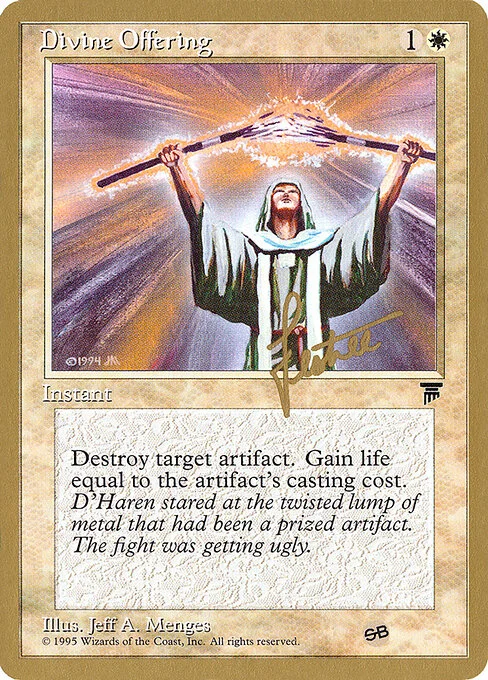 Divine Offering, carta Magic di tipo Instant illustrata da Jeff A. Menges