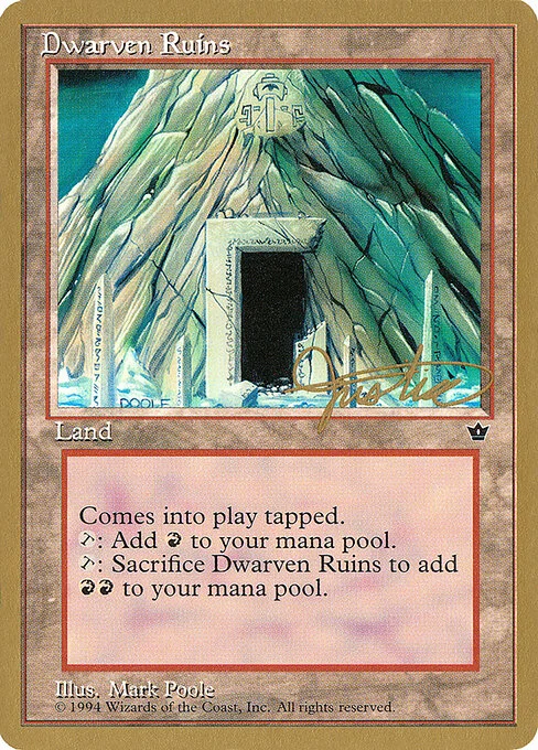 Dwarven Ruins, carta Magic di tipo Land illustrata da Mark Poole