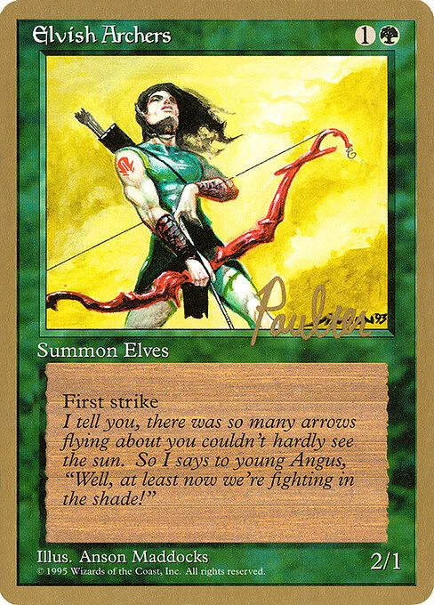 Elvish Archers, carta Magic di tipo Creature — Elf Archer illustrata da Anson Maddocks