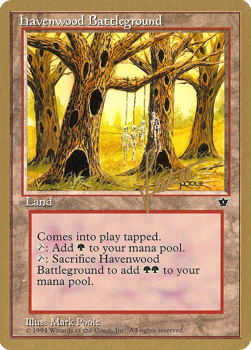 Havenwood Battleground, carta Magic di tipo Land illustrata da Mark Poole