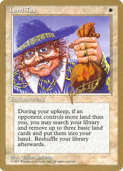 Land Tax, carta Magic di tipo Enchantment illustrata da Brian Snõddy